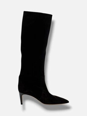 Paris Texas Women's Black Suede 60 Knee-High Stiletto Boots Shoe Size 37.5